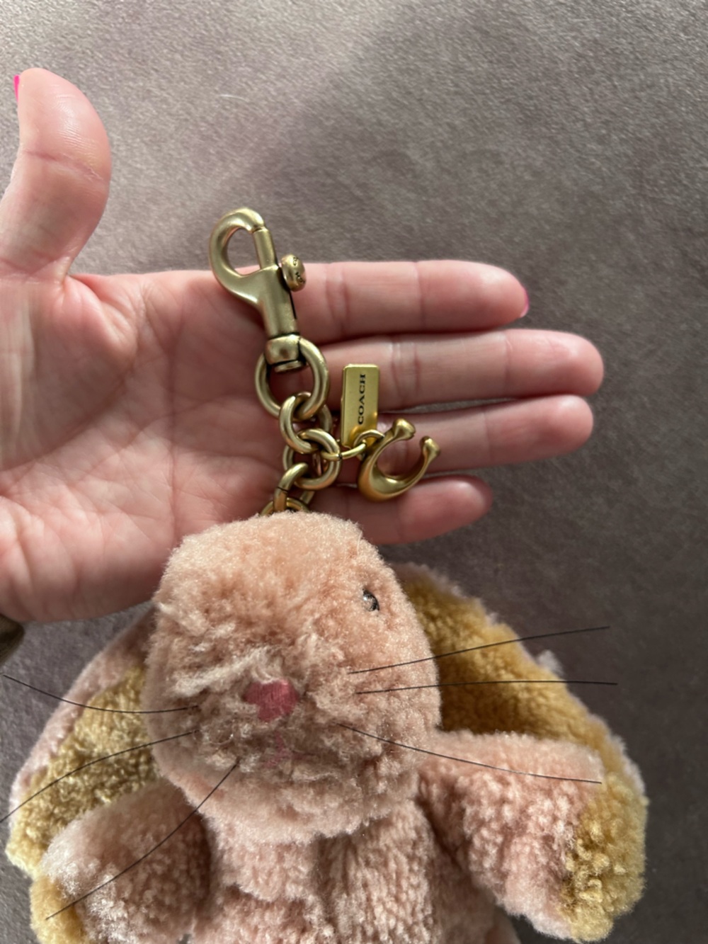 Coach Floppy Bag Charm - Shearling Bunny - Picture 5 of 5